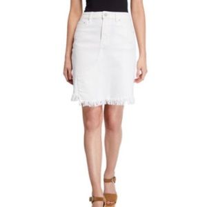 NWT Philosophy Fringe White Denim Skirt Sz 6